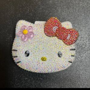 値引中!!白猫(赤リボンお花)小物入れ フェイス