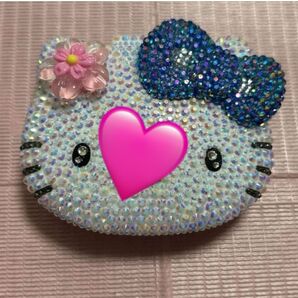 白猫(ピンクお花)キラキラ 小物入れ お薬ケース ピルケース フェイス