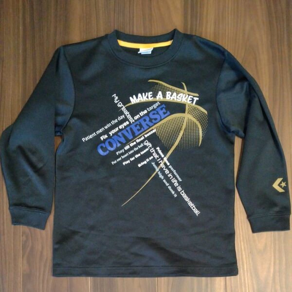 CONVERSE 長袖Tシャツ ブラック バスケットボール柄140