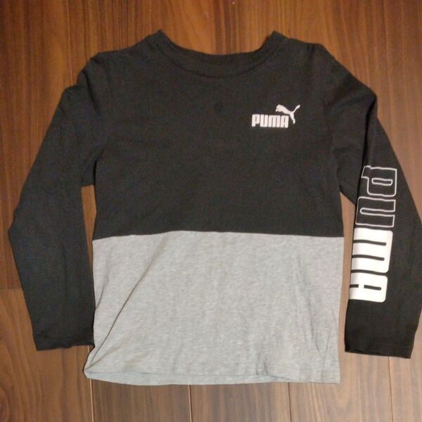 PUMA 長袖Tシャツ グレー×ブラック140