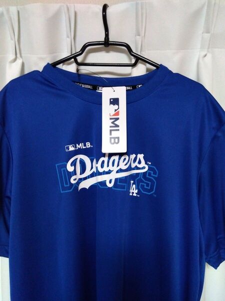 【新品・タグ付】MLB「ドジャース」ドライメッシュ仕様Tシャツ