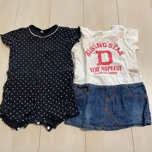 80センチ ベビー服 ロンパース ワンピース 女の子