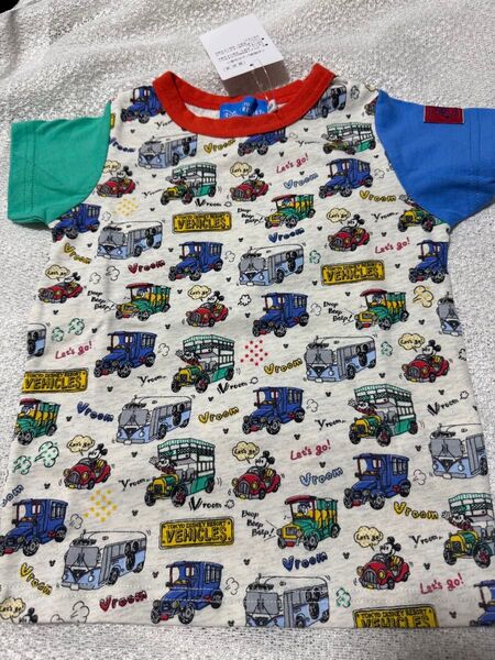 ミッキー 乗り物柄Tシャツ 110サイズ 新品未使用タグ付き