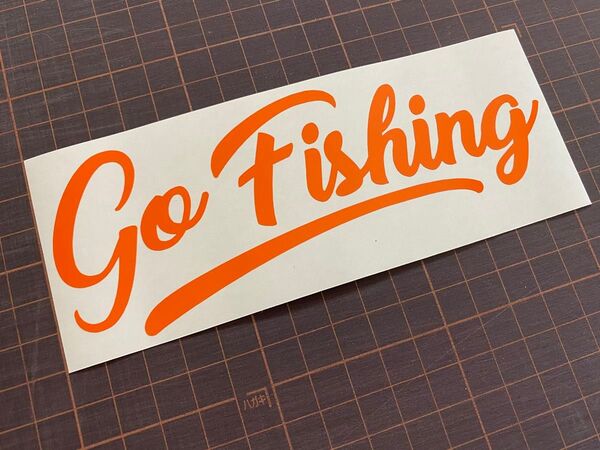 Go Fishingカッティングステッカー カラー変更可能 釣りに行こう クーラーボックス タックルボックス ルアーケース