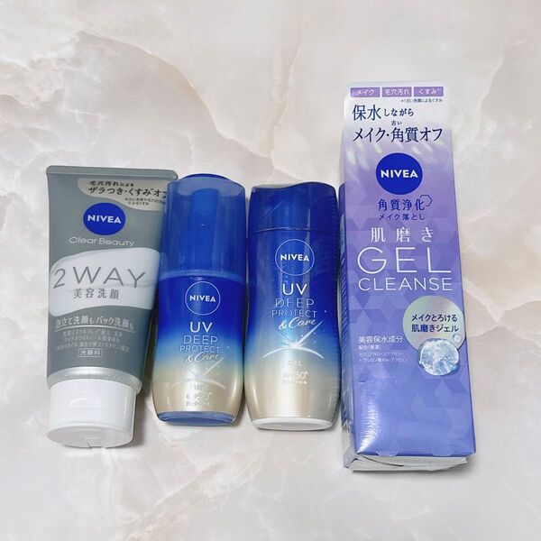 同梱歓迎【一部新品セット】ニベア スキンケア&UVケア 4点セット(洗顔・日焼け止め・クレンジング)