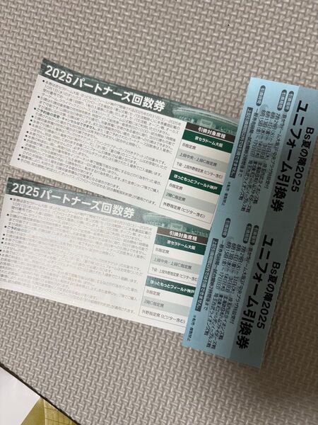 オリックスチケット2枚 ユニフォーム券付き