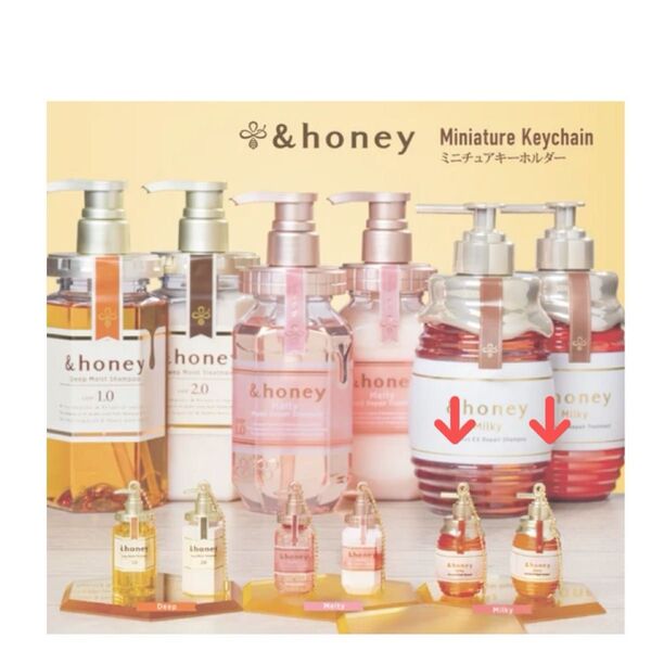 【推しクーポンカテゴリー変更可能】&honey アンドハニー milky ミニチュアキーホルダー 2個セット ガチャ