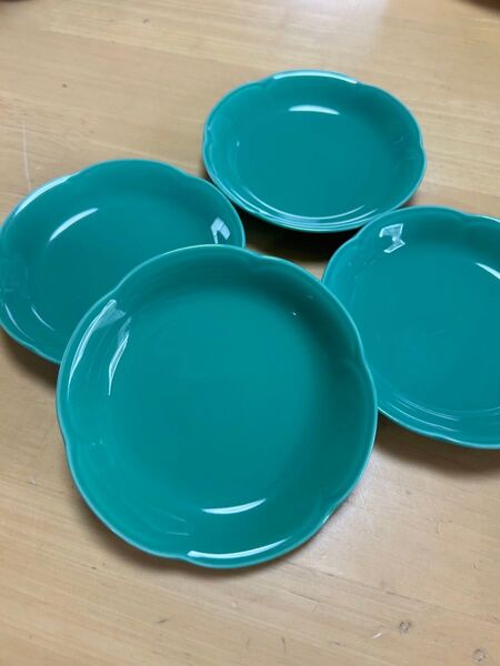 グリーン 緑 皿4枚セット 小皿 花 食器 プレート