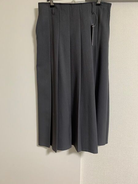 GU ジーユー プリーツAラインミディスカート グレー 制服 スクールスカート LL XL