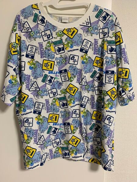 しまむら アベイル ディズニーピクサー モンスターズインク サリー マイク 総柄 半袖Tシャツ