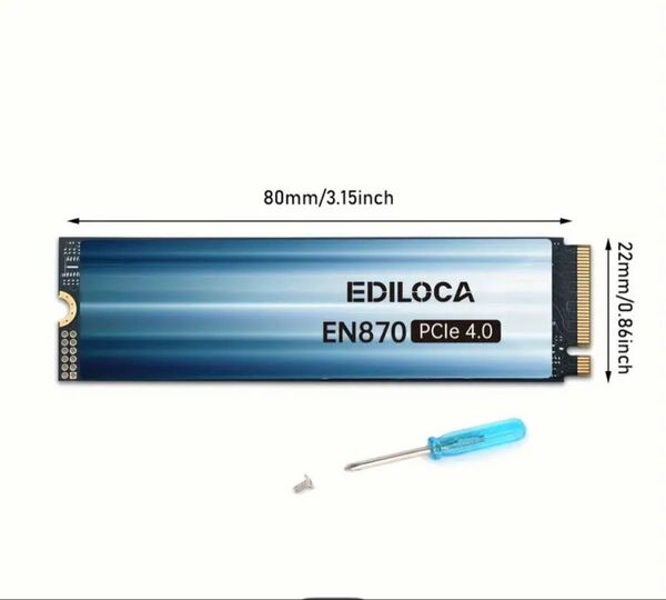 EDILOCA EN870m.2 NVMe SSD - PCIe Gen4、最大7350MB/sの読み書き速度 2TB