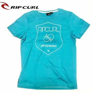 新品■RIPCURL/リップカール■半袖Tシャツ 、ターコイズ色、Ｍサイズ、前後ラバープリント(白部分)