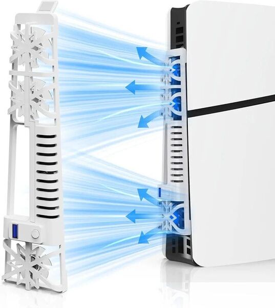 PS5 Slim専用冷却ファン PS5 Slim専用扇風機 ホワイト