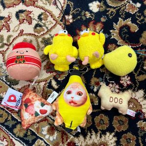 バナナキャット ピザーラ などぬいぐるみマスコット7点セット