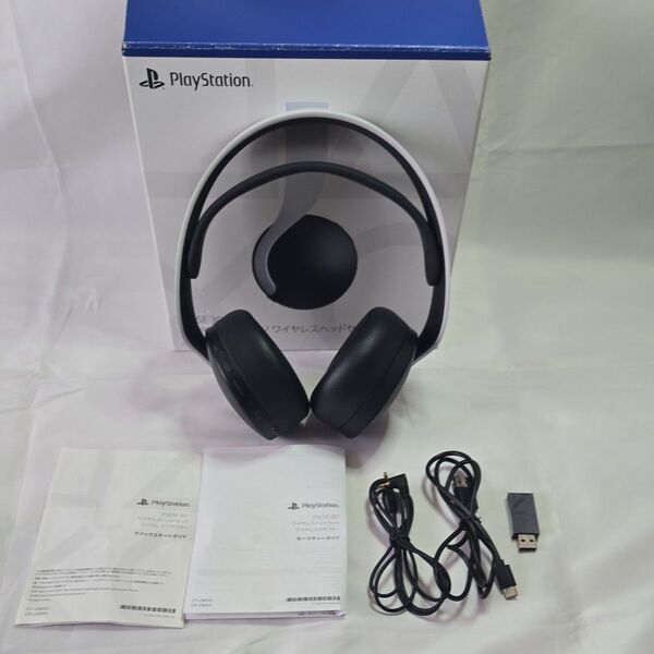 PS5 PULSE 3D ワイヤレスヘッドセット CFI-ZWH1J 中古動作確認済み、消毒、清掃済み 箱破れアリ。