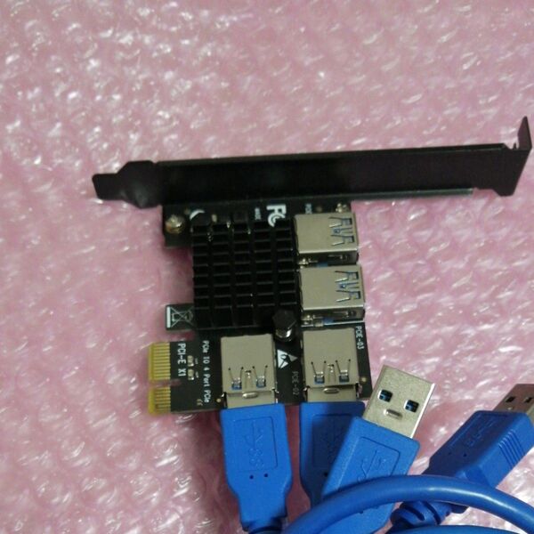 PCIe to USB3.0拡張カード 4ポート ケーブルx4