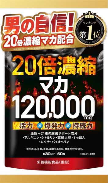 新日本ヘルス 20倍濃縮マカ 120,000mg 約30日分 60粒