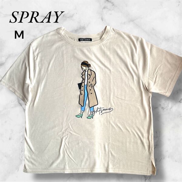 【美品】SPRAY Tシャツ 半袖 ベージュ M