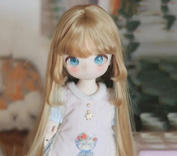 *9インチ*ライトブラウン*姫カット*ウィッグ