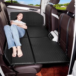 車中泊マット 車ベッド 後部座席マットレス 折りたたみ 両面使用 カーマット 軽自動車 SUV MPV ブラック