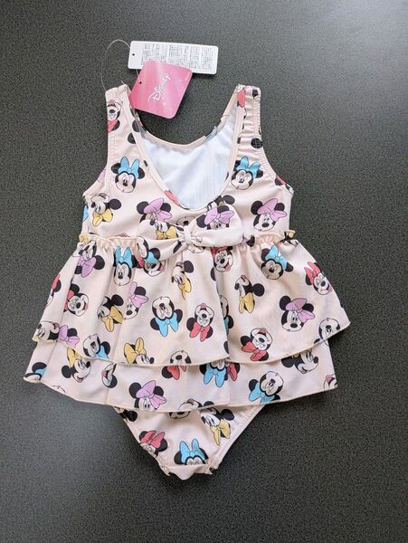 【新品、タグ付き】ディズニー ミニー フリル水着 100cm ピンク ワンピース
