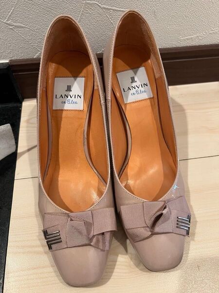 ランバンオンブルー LANVIN en Bleu ピンク シューズ パンプス 23cm リボン