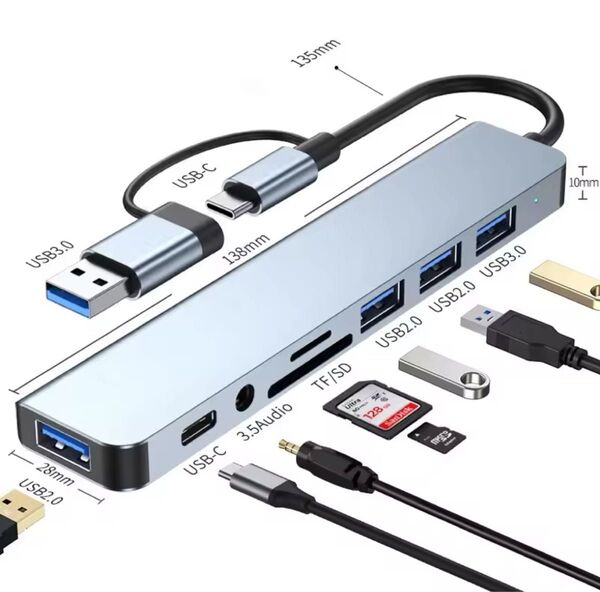 USB-Cハブ USBハブ ドック ドッキングステーションカードリーダー iPhone MacBook Android 05192