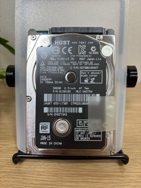 2.5インチ HDD 500GB Apple純正 HGST 使用時間:1887H 正常動作品