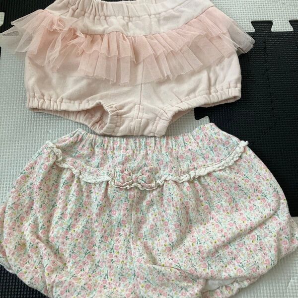 2枚セット 80cm レース ショートパンツ かぼちゃパンツ まとめ売り 女の子 子供服 キッズ ベビー ベビー服