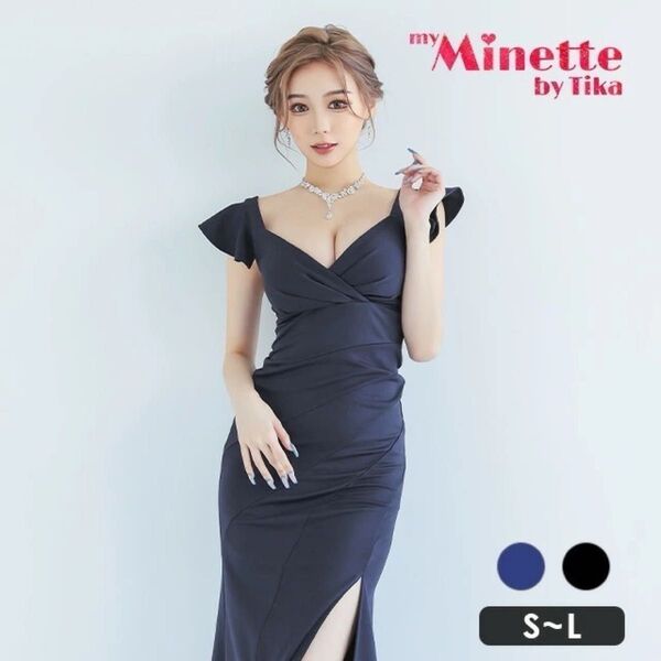 my Minette by Tika ネイビードレス Mサイズ ミニ丈 ドレス 魅惑Style ワンピース 結婚式 キャバ タイト