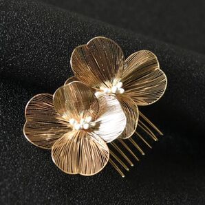 留袖 結婚式 パール アンティーク かんざし 髪飾り ホワイト コーム シルバー 上品