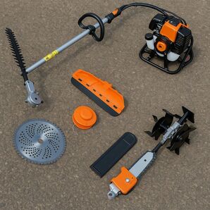 最強エンジン52cc!【背負い式多機能草刈機セット】ナイロンカッター/チップソー/チェーンソー、バリカン、草刈機ローター交換可