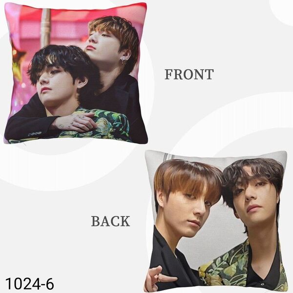 BTS グテ クッションカバー40×40 裏表別柄 テテ グク