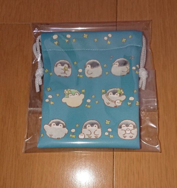 コウペンちゃん 幸せよつばな ミニ巾着 ブルー 最新商品 590円