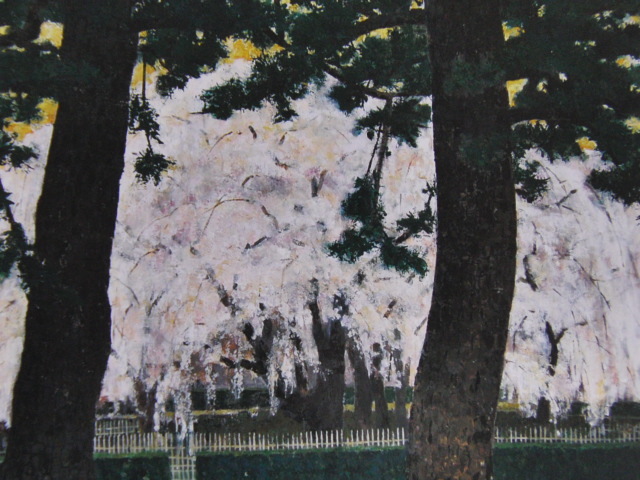 Fukushima Hifumi, [Spring at the Imperial Palace], Rare limited edition framed art book, New high-quality frame included, In good condition, free shipping, Painting, Oil painting, Nature, Landscape painting