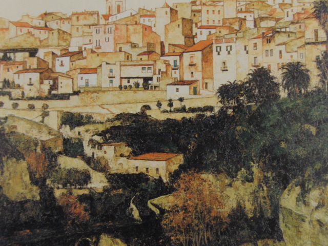 Yokoyama Shino, [Ciudad de montaña (Sicilia)], Raro libro de arte enmarcado de edición limitada., Marco nuevo de alta calidad con marco., Buen estado, envío gratis, cuadro, pintura al óleo, Naturaleza, Pintura de paisaje