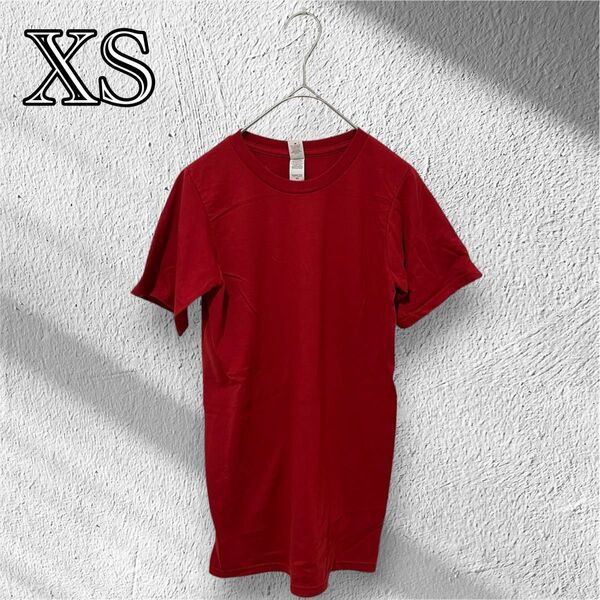 Tシャツ レディース XS 無地 シンプル 赤 えんじ色 美品
