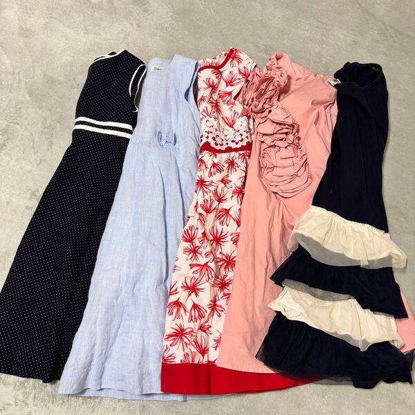 女の子 プチバトー 含む ワンピース 5着 まとめ売り 130cm フォーマル 発表会