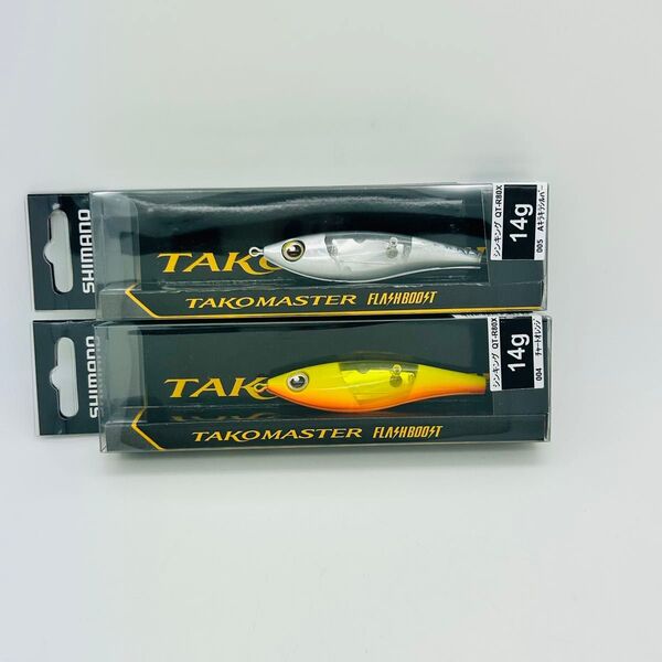新品 SHIMANO シマノ タコマスター スッテ チャートオレンジ Aキラキラシルバー 2点セット