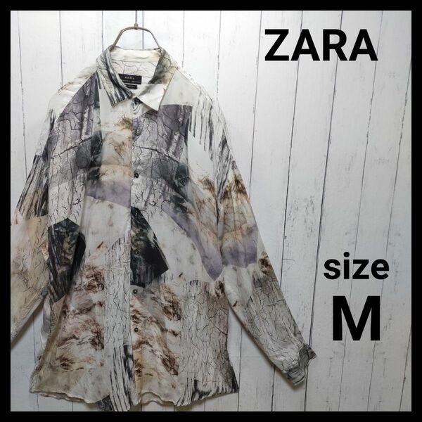 【ZARA】 Patterned Rayon Shirt E278