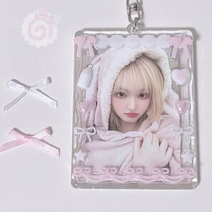 トレカケースデコ トレカキーホルダー レジン バレエコア pink