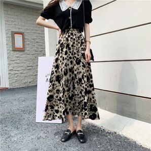 ヒョウ柄スカート ロングスカート Aライン