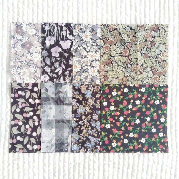 ☆リバティ Liberty 生地 ハンドメイド はぎれ ブラック系セット 黒 カットクロス パッチワーク☆