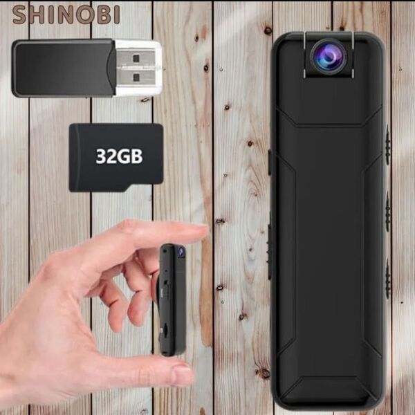 ボディカメラ WiFi不要 小型カメラ 1080P FHD ビデオカメラ ウェアラブルカメラ ループ録画 自転車/徒歩/会議