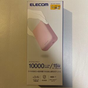 新品 ELECOM DE-C49-10000PN モバイルバッテリー 10000mAh TypeC-Cケーブル付属 ピンク