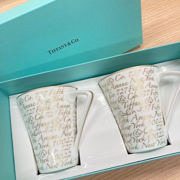 ▲Tiffany&Co. ペア マグカップ 箱付き