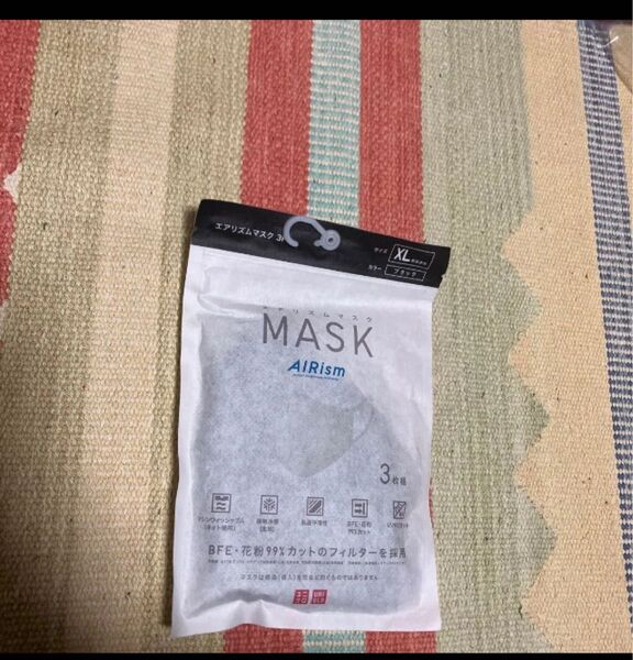 ユニクロ UNIQLO エアリズムマスク ブラック XL おおきめ AIRism マスク 新品