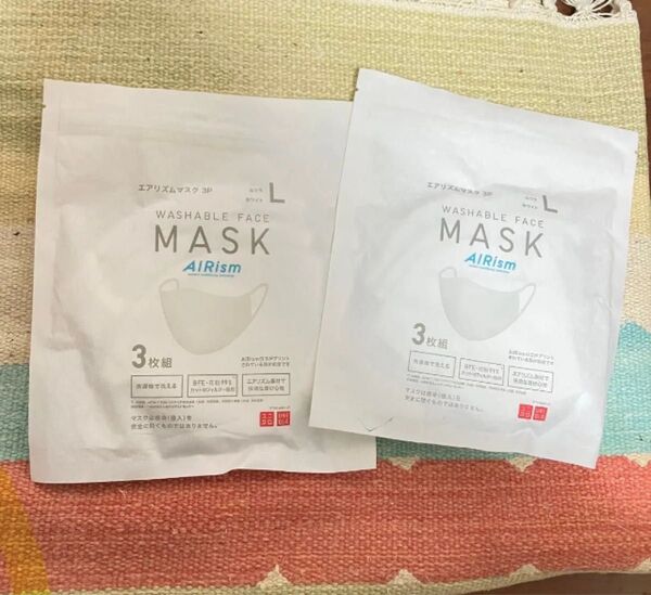 新品 ユニクロ UNIQLO エアリズムマスク エアリズム ホワイト ふつう 白 AIRism L 2パック マスク 未使用品