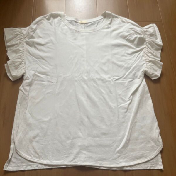 Tシャツ 袖 フリル オフホワイト アースミュージックエコロジー