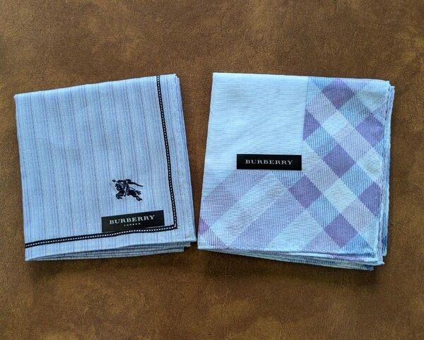 新品 BURBERRYバーバリー メンズハンカチ 2枚セット